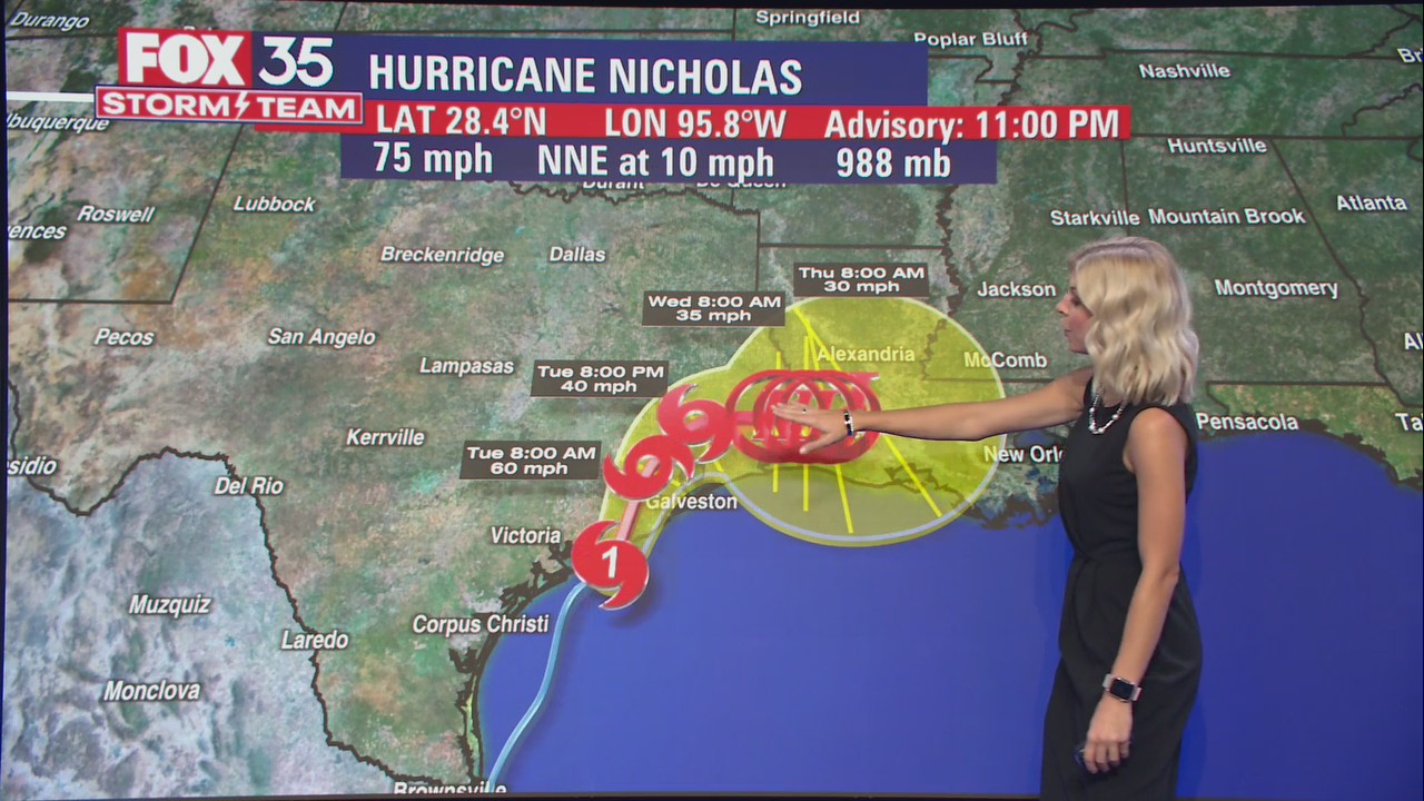 Nicholas strengthens into Cat 1 hurricane before Texas landfall