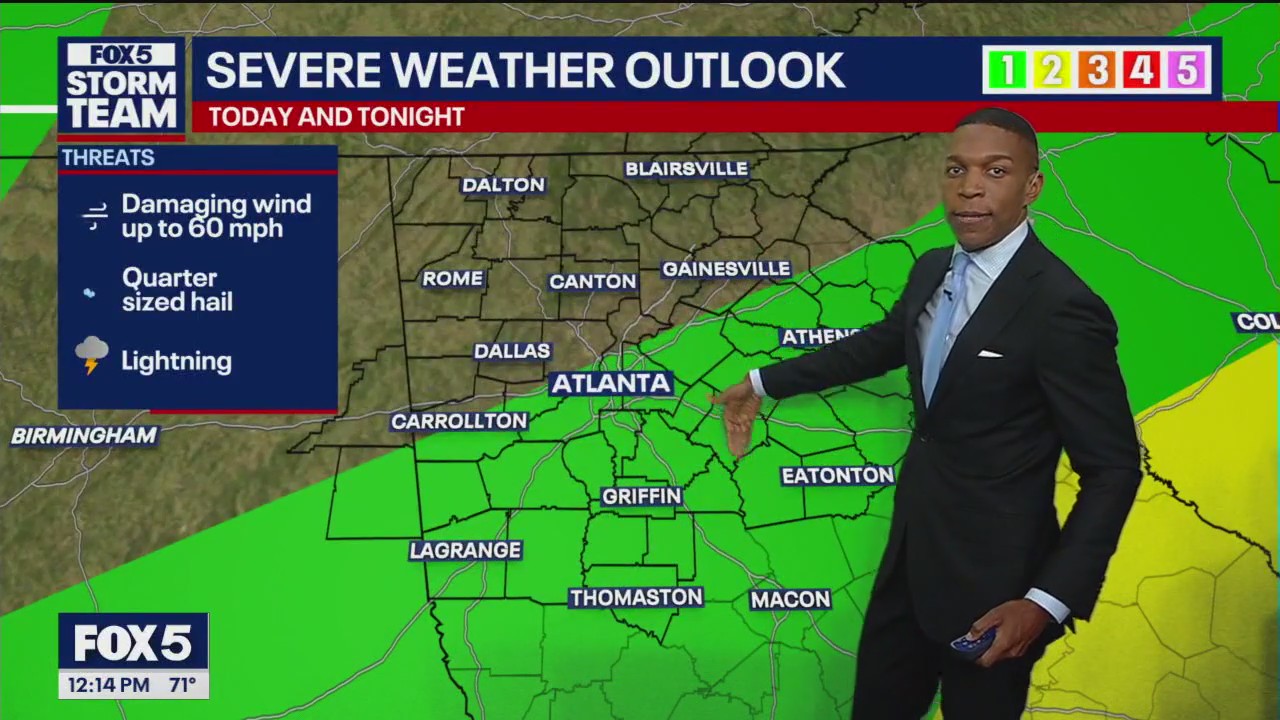 Thursday midday weather forecast
