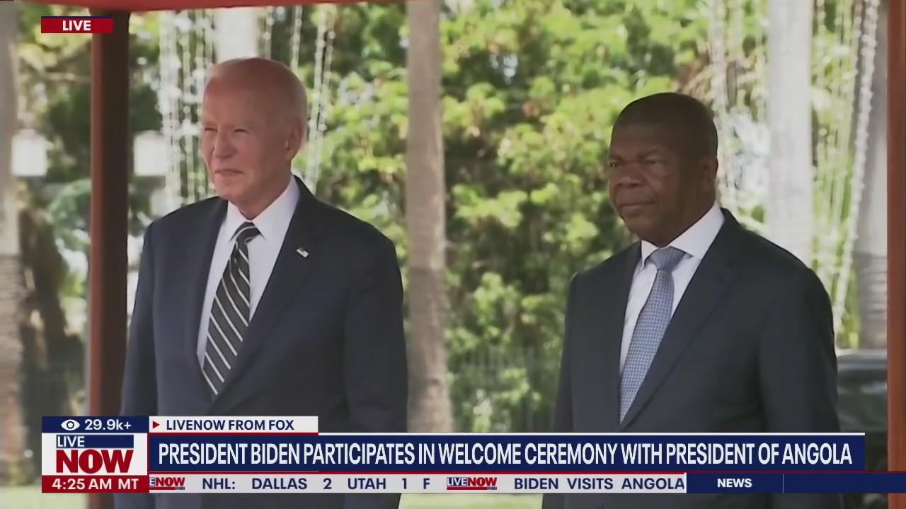 President Biden welcomed by president of Angola