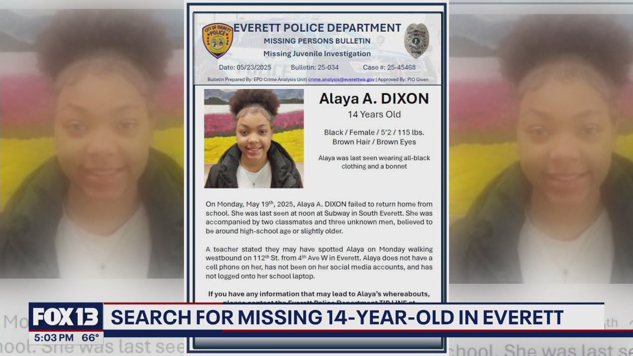Everett police searching for missing 14-year-old girl | FOX 13 Seattle
