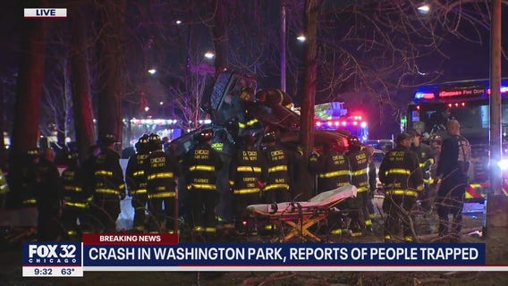 Crash in Washington Park, reports of people trapped