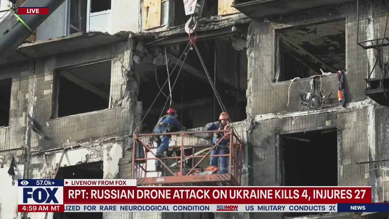 Russian drone attack on Ukraine kills 4, injures 27