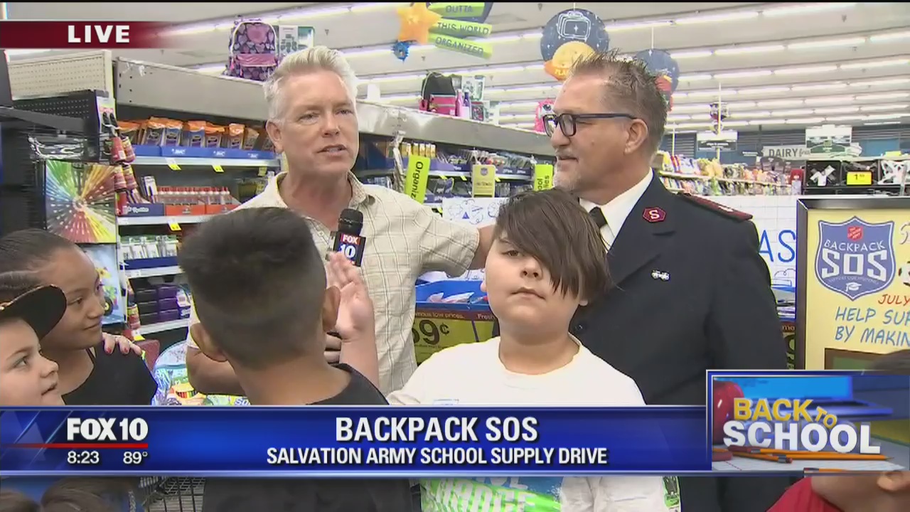 Fox 10  Salvation Army Backpack SOS drive kicks off