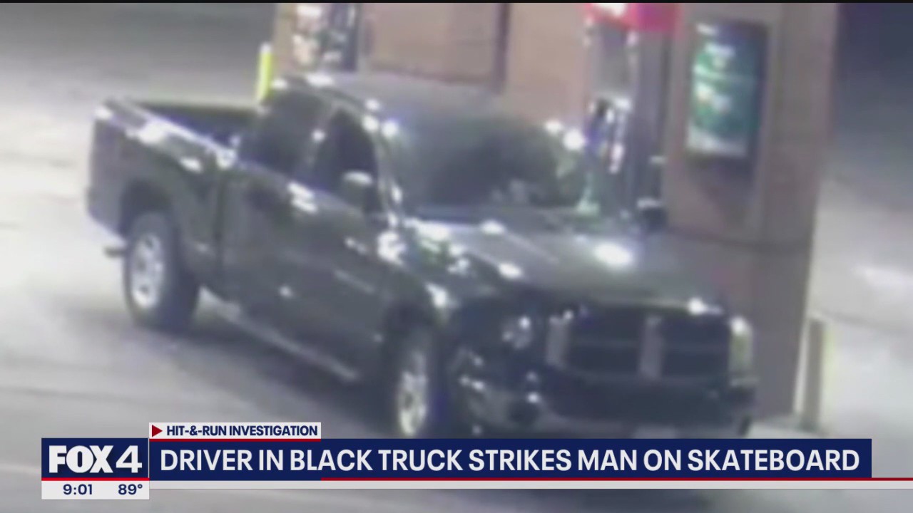 Driver in black truck strikes skateboarder
