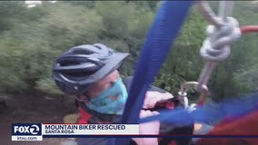 Helicopter rescues mountain bike rider