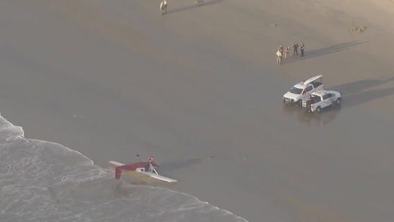 Small plane makes emergency landing on Santa Monica beach