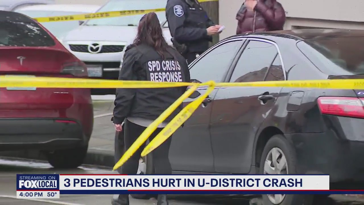 Three pedestrians sent to hospital after crash in Seattle's University District