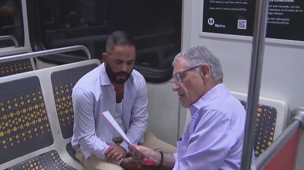 Man formerly living at Metro station now riding train for job interview