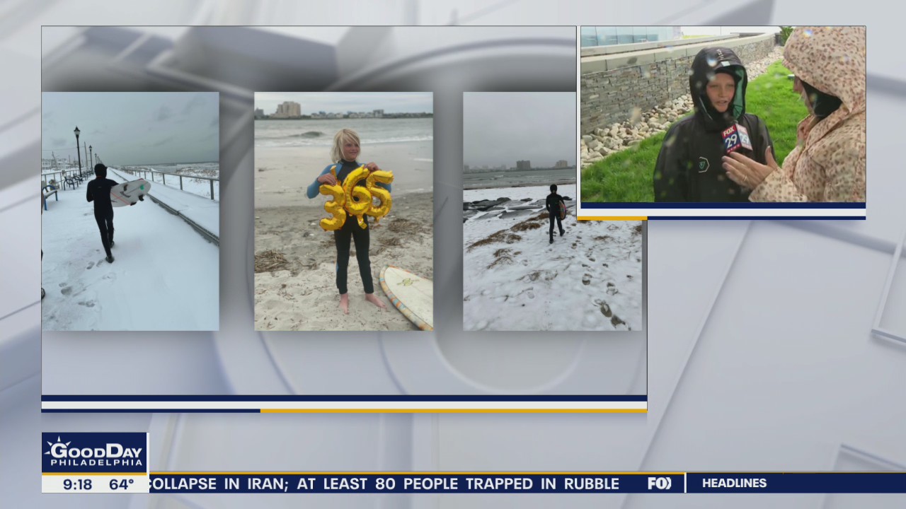 11-year-old boy surfs for charity in Atlantic City