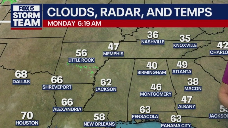 Monday morning weather forecast