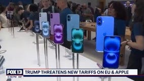 Trump threatens new tariffs on Apple, EU