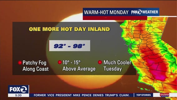 Another hot day inland