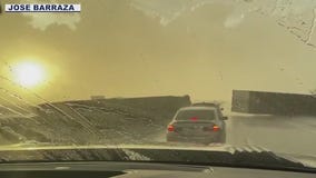 Semi-trucks tip over on I-10 when monsoon rolls in