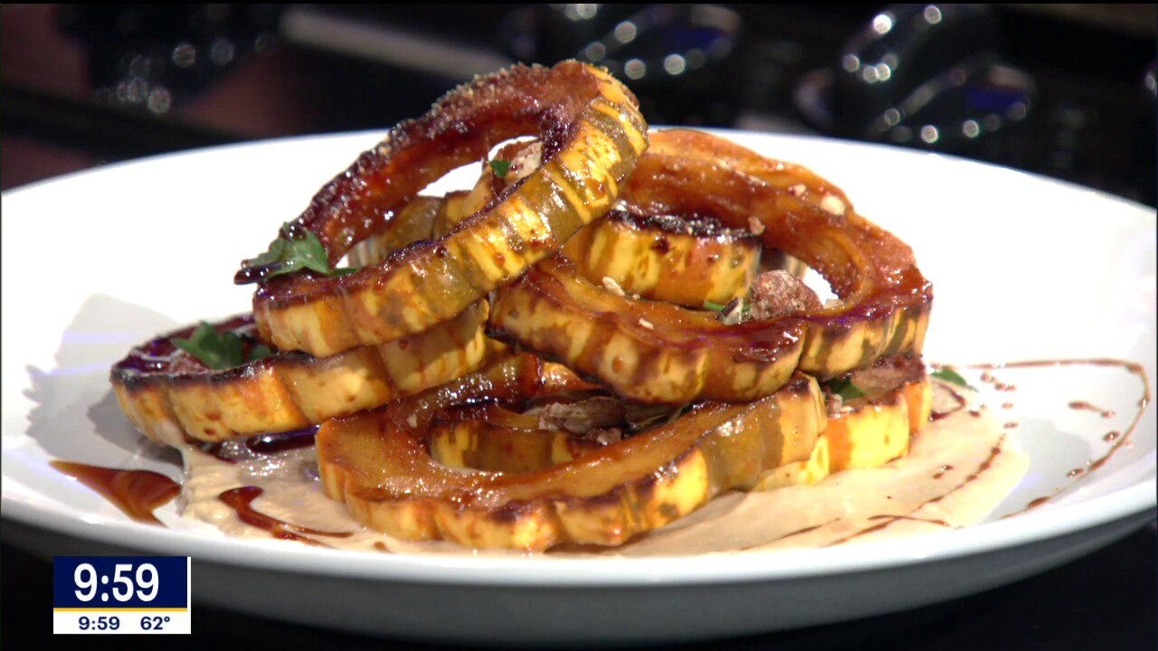 Chili rubbed delicata squash recipe from Cafe Momentum