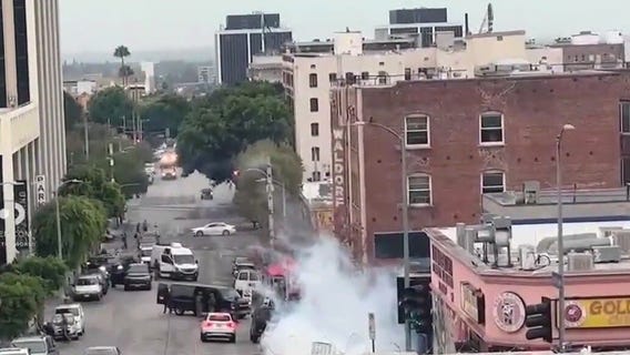 Smoke can goes off in LA ICE raid