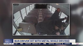 WA school bus driver hit with metal while driving