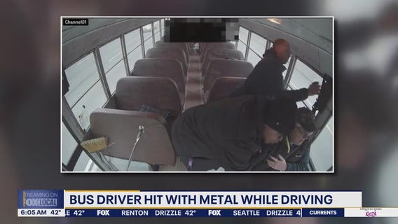 WA school bus driver hit with metal while driving