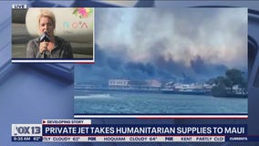 Private jet takes humanitarian supplies to Maui