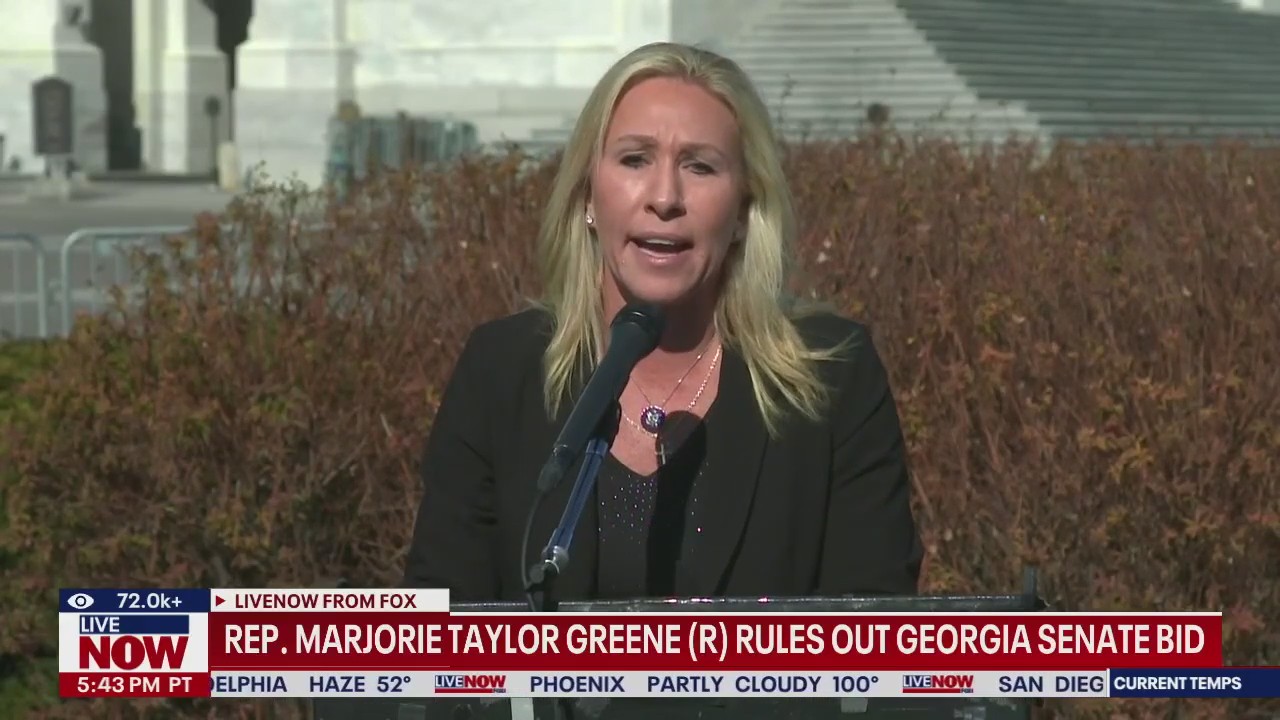 Marjorie Taylor Greene won't run for Senate