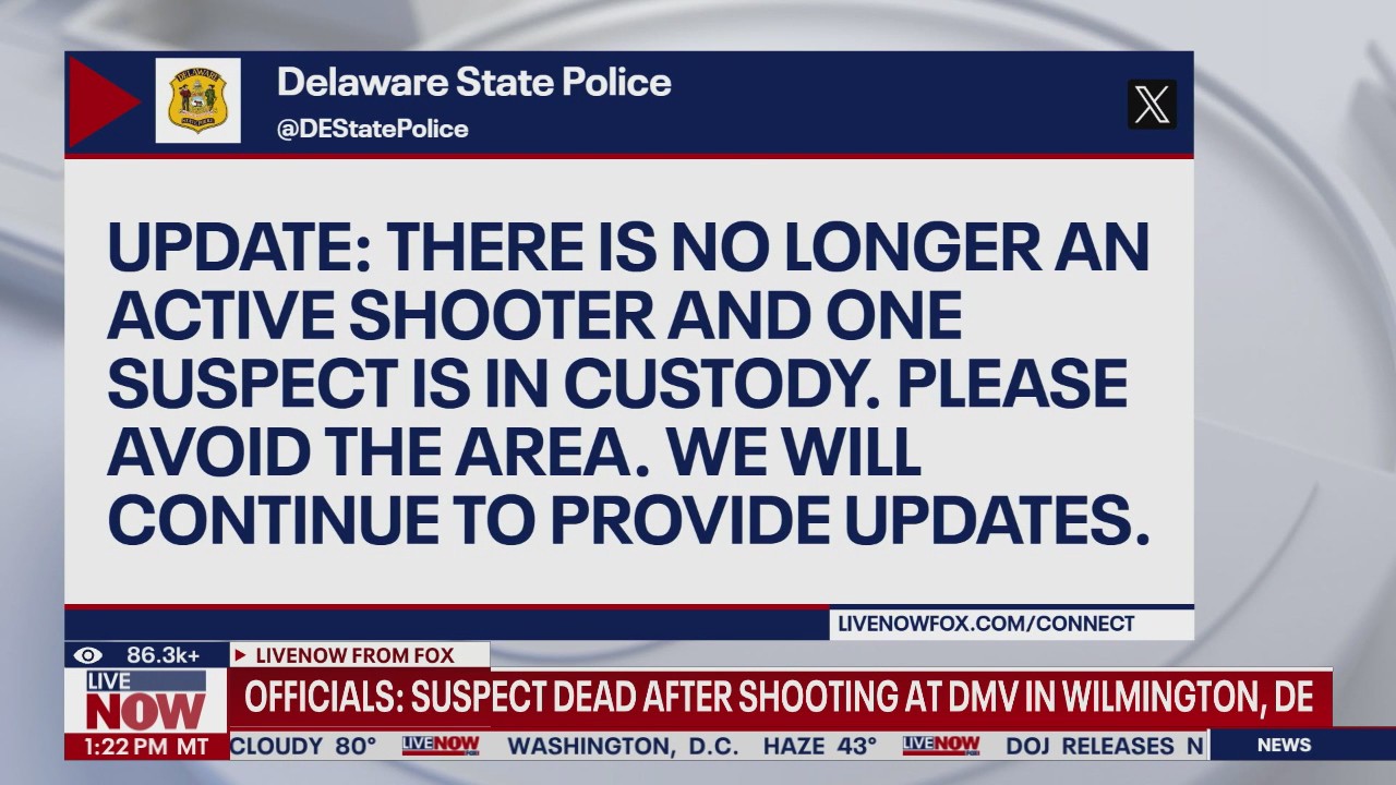 Suspect dead after shooting incident at Delaware DMV