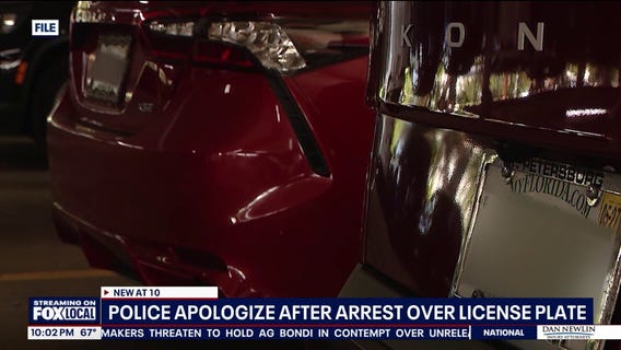 Police apologize after 'invalid' license plate arrest