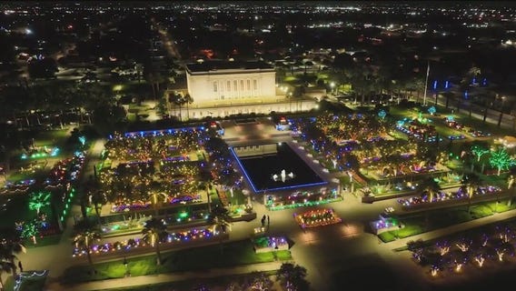 Christmas lights display begins at LDS temple in Mesa