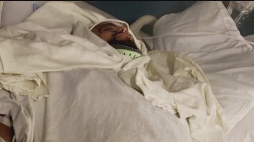 Man who lost leg in crash thanks guard for saving life