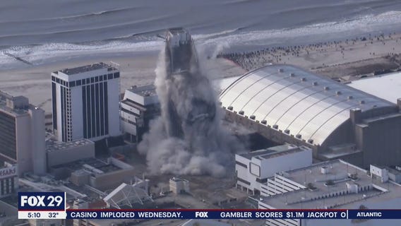 Former Trump Plaza Hotel and Casino imploded Wednesday