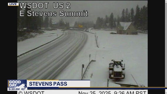 Snow expected in WA's mountain passes on Tuesday