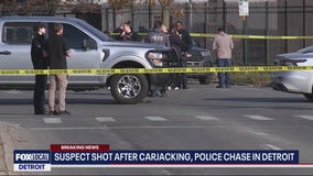 Police chase ends with wanted shooting suspect shot, arrested in Detroit