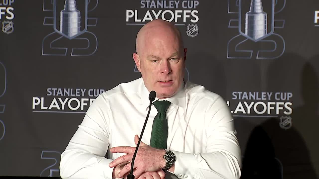 Wild coach John Hynes reacts after Stanley Cup Playoff exit [RAW]