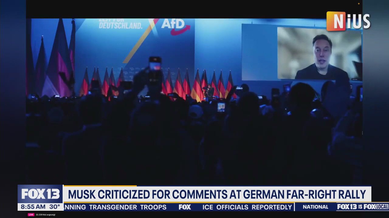 Elon Musk criticized for comments at German far-right rally