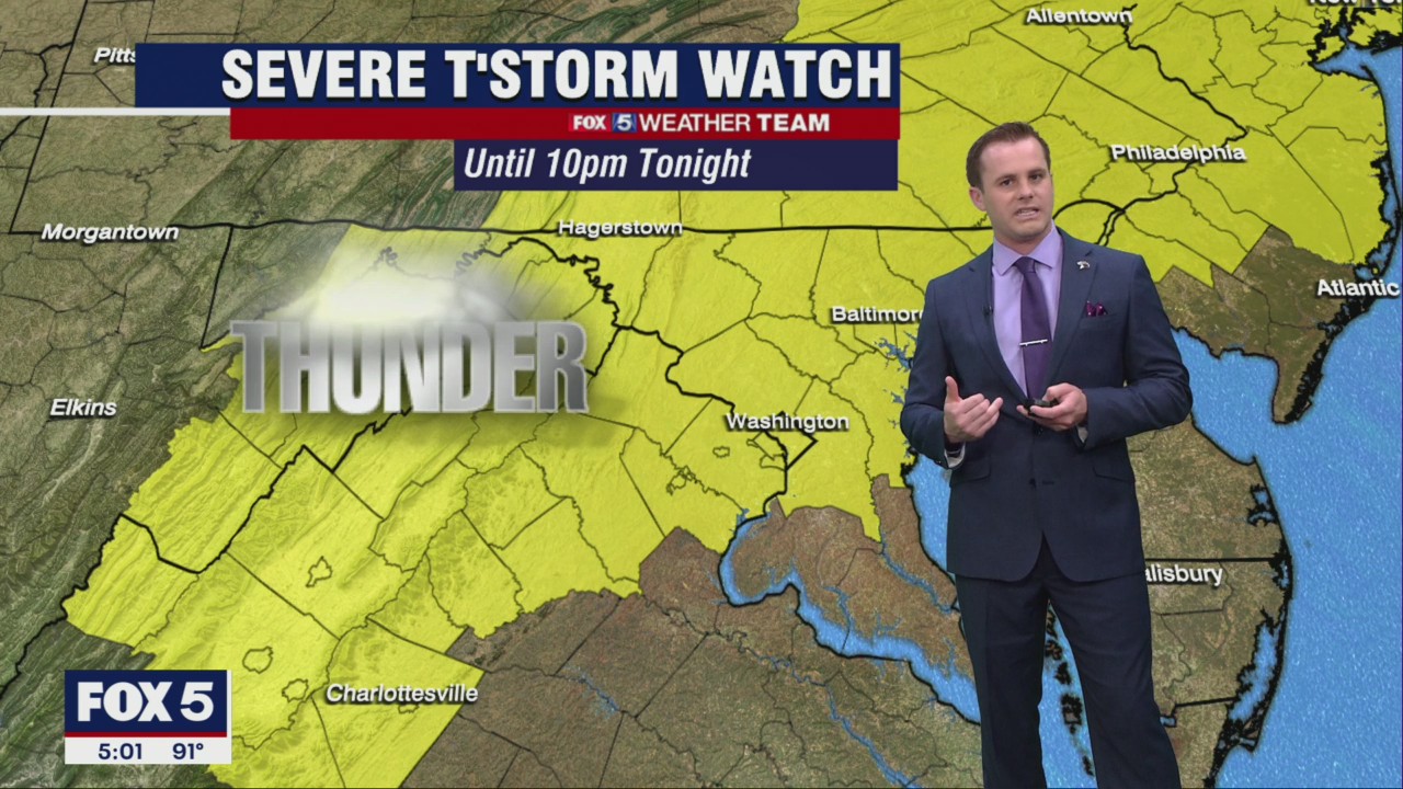 Severe thunderstorm warning in DC area