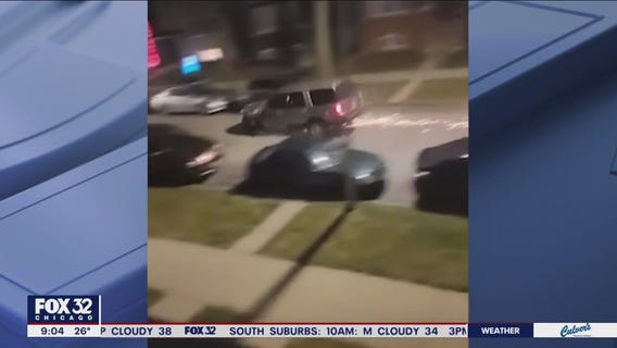 VIDEO: SUV throwing sparks strikes multiple parked vehicles in Chicago