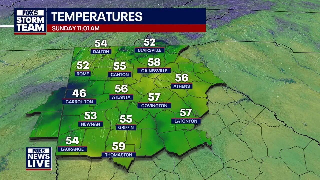 Sunday midday forecast