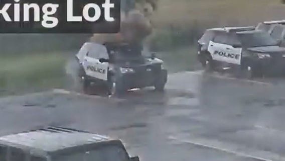 Oklahoma police cruiser struck by lightning