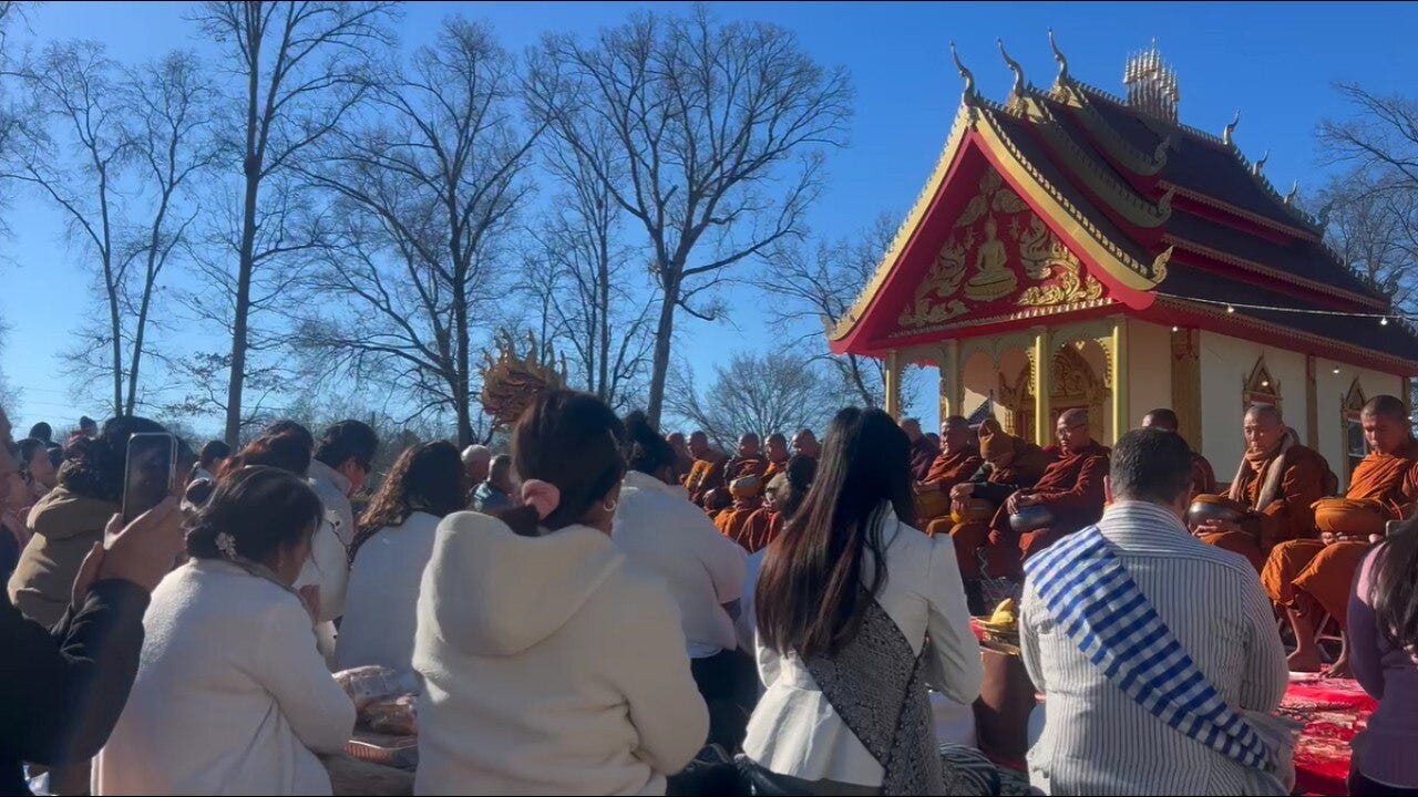 Buddhist monks ring in New Year in Georgia with ceremony during 2,300-mile journey