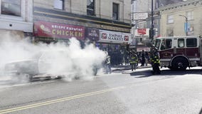 San Francisco police pick-up truck catches fire in Tenderloin District