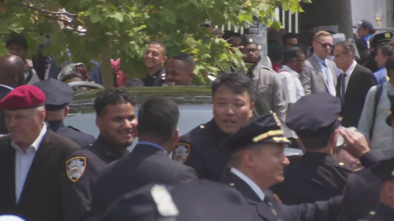 Andrew Cuomo arrives at funeral for NYPD Officer Islam