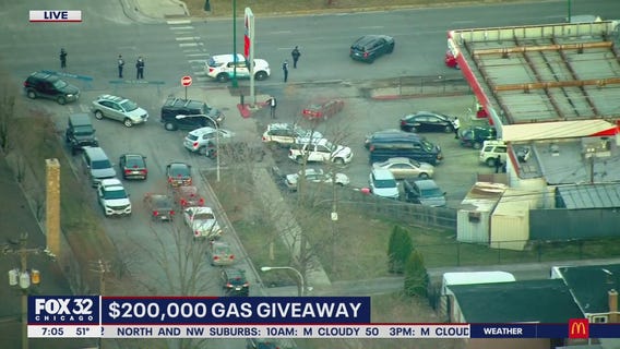Free gas giveaway backs up traffic for blocks near stations across Chicago