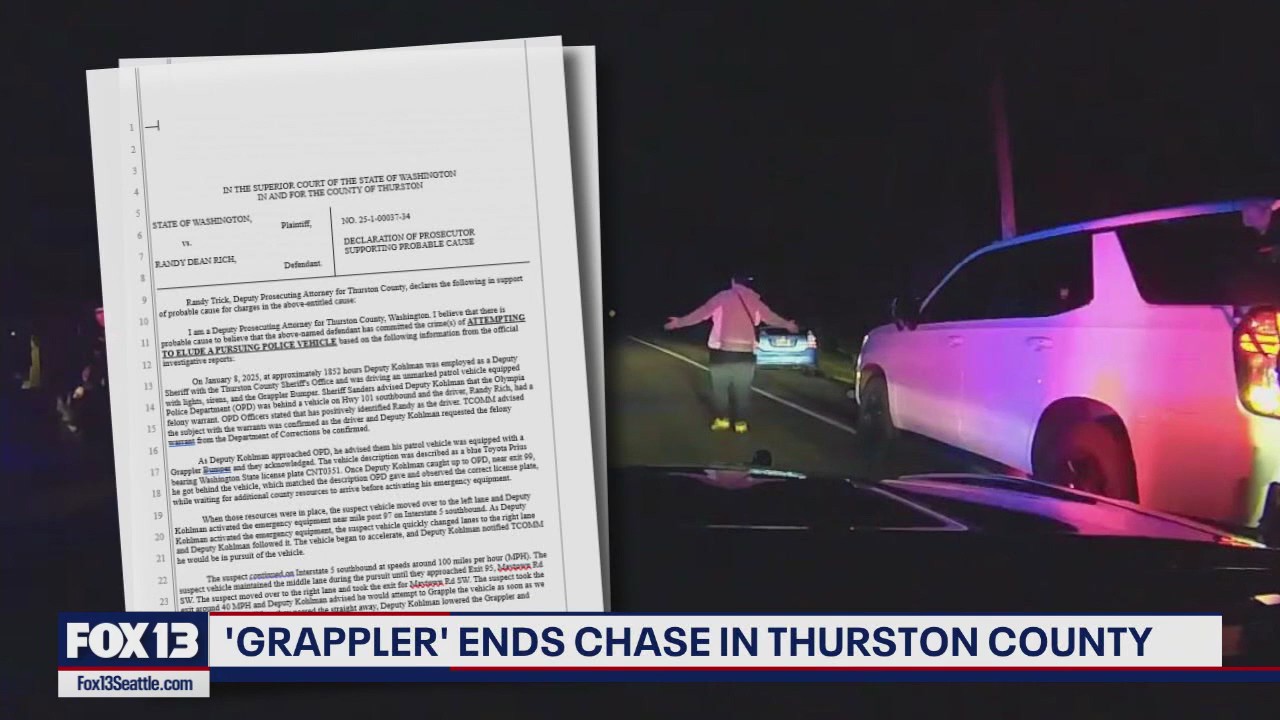 'Grappler' ends high-speed Thurston County chase