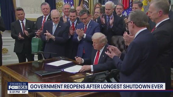 Trump signs bill ending historic government shutdown