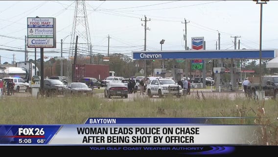 Woman leads police on chase after being shot by Baytown officer