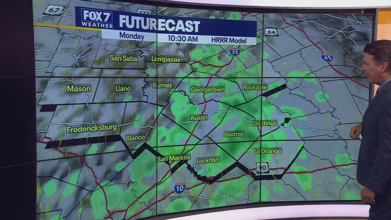 Austin weather: Spotty rain Monday