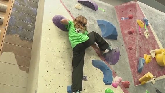 Team rock climbing, high schoolers compete
