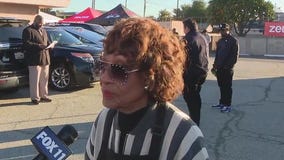 Rep. Maxine Waters at Jackson Limo Foundation annual turkey giveaway