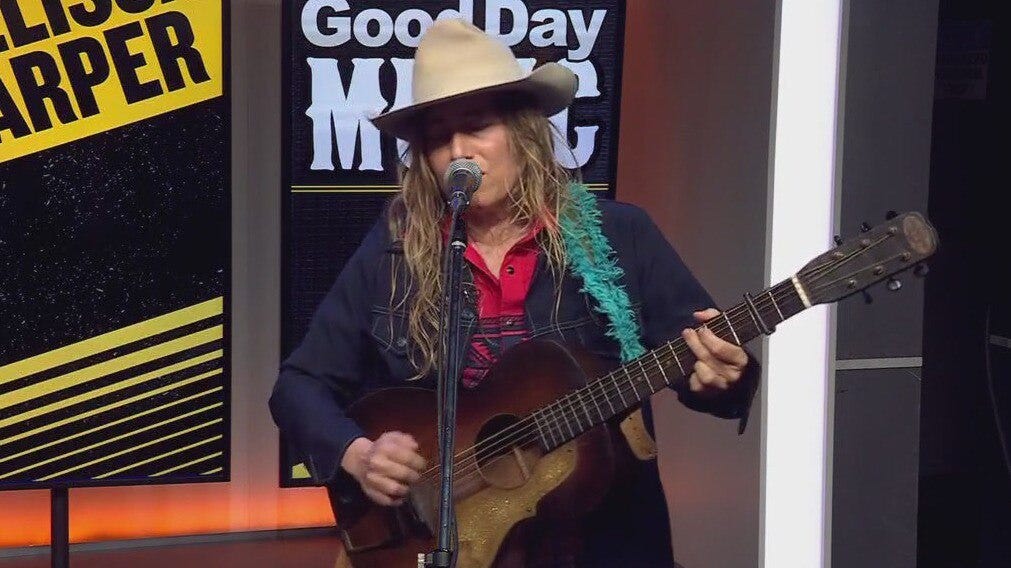 Melissa Carper performs in FOX 7 Austin studios