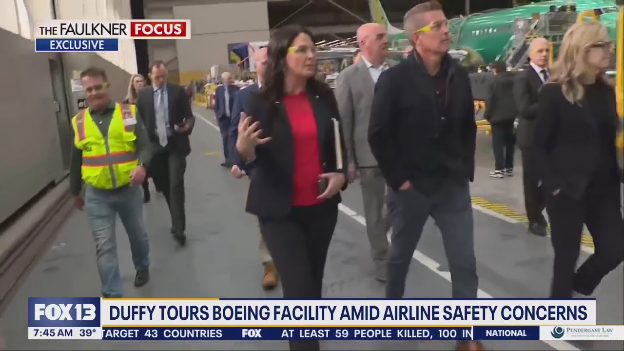 Duffy tours WA Boeing facility amid airline safety concerns