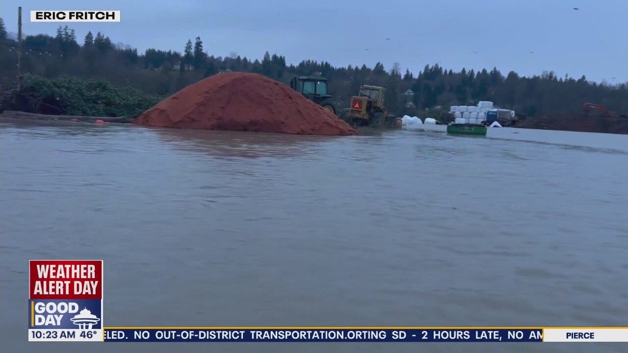 VIDEO: Snohomish farm submerged from WA floodwaters