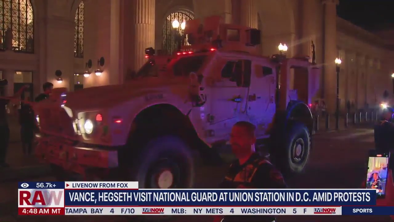 Vance, Hegseth visit National Guard amid protests